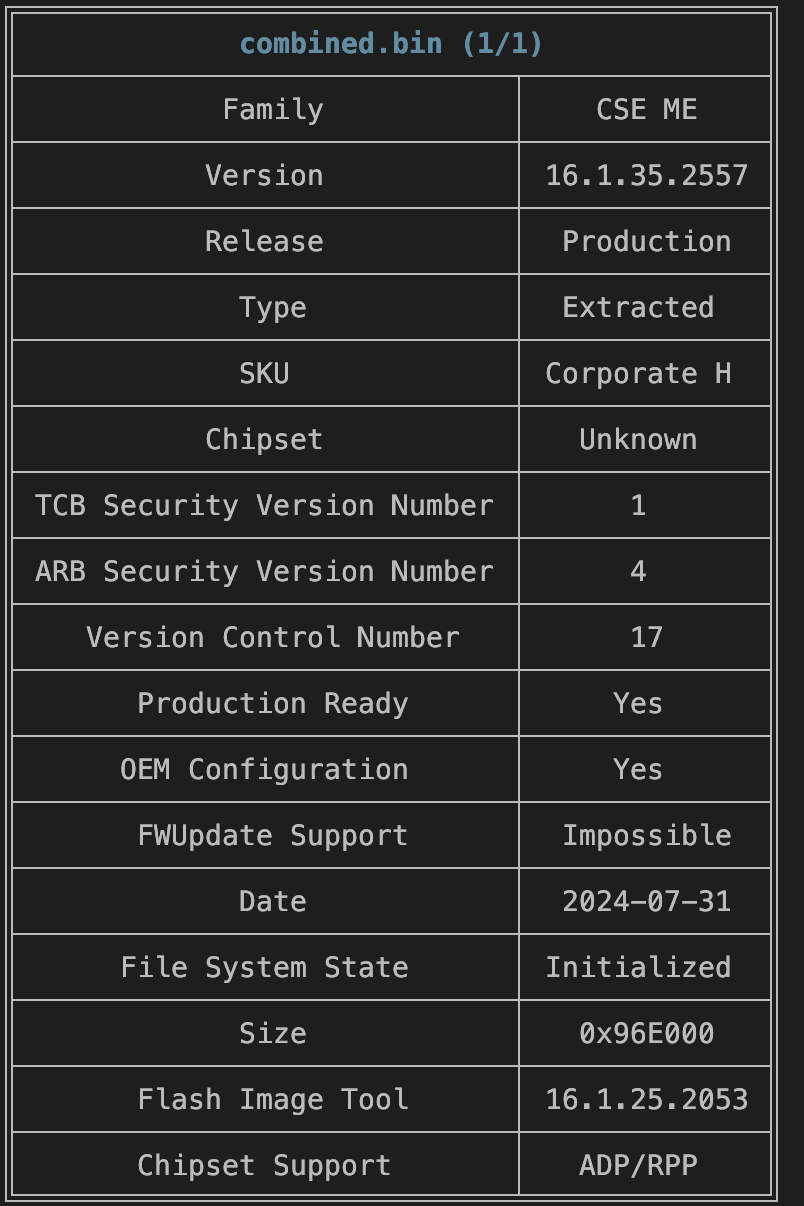 MEAnalyzer output
