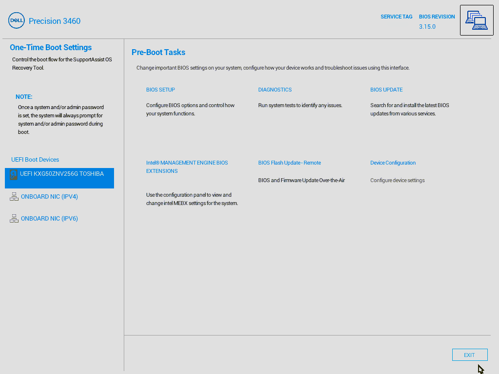 Dell boot entry for MEBx menu